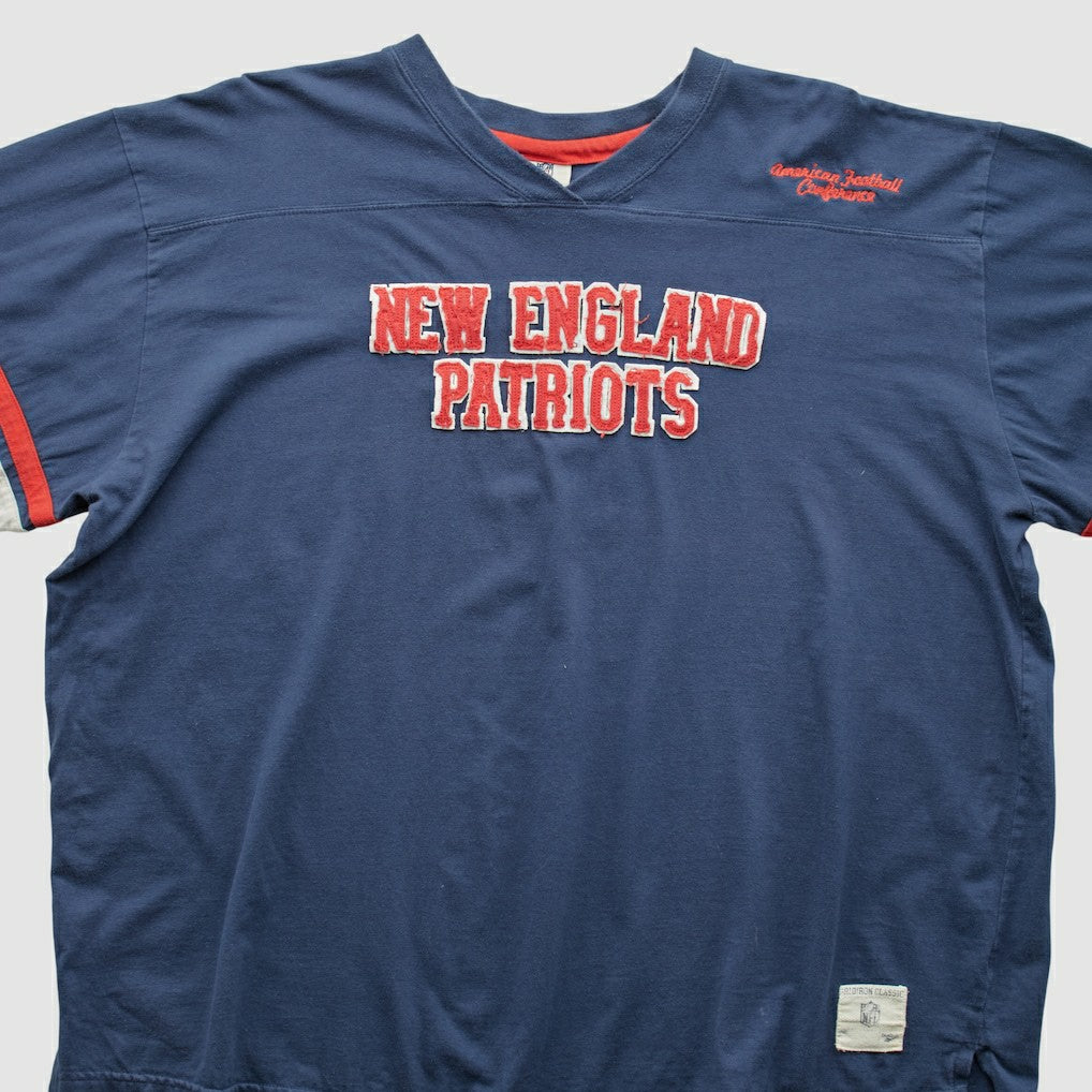 New England Patriots NFL 2000s Long Sleeve T-shirt Navy Vintage - Fanatics