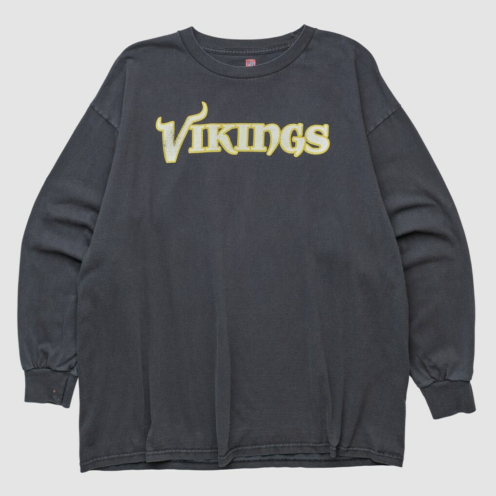 Minnesota Vikings NFL 2000s Long Sleeve T-shirt Black Vintage - Fanatics