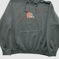 Cleveland Browns Majestic 2010s Hooded Pullover Sweatshirt Gray Vintage - Fanatics