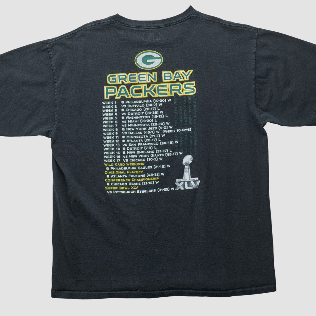 Green Bay Packers NFL 2011 T-shirt Black Vintage - Fanatics