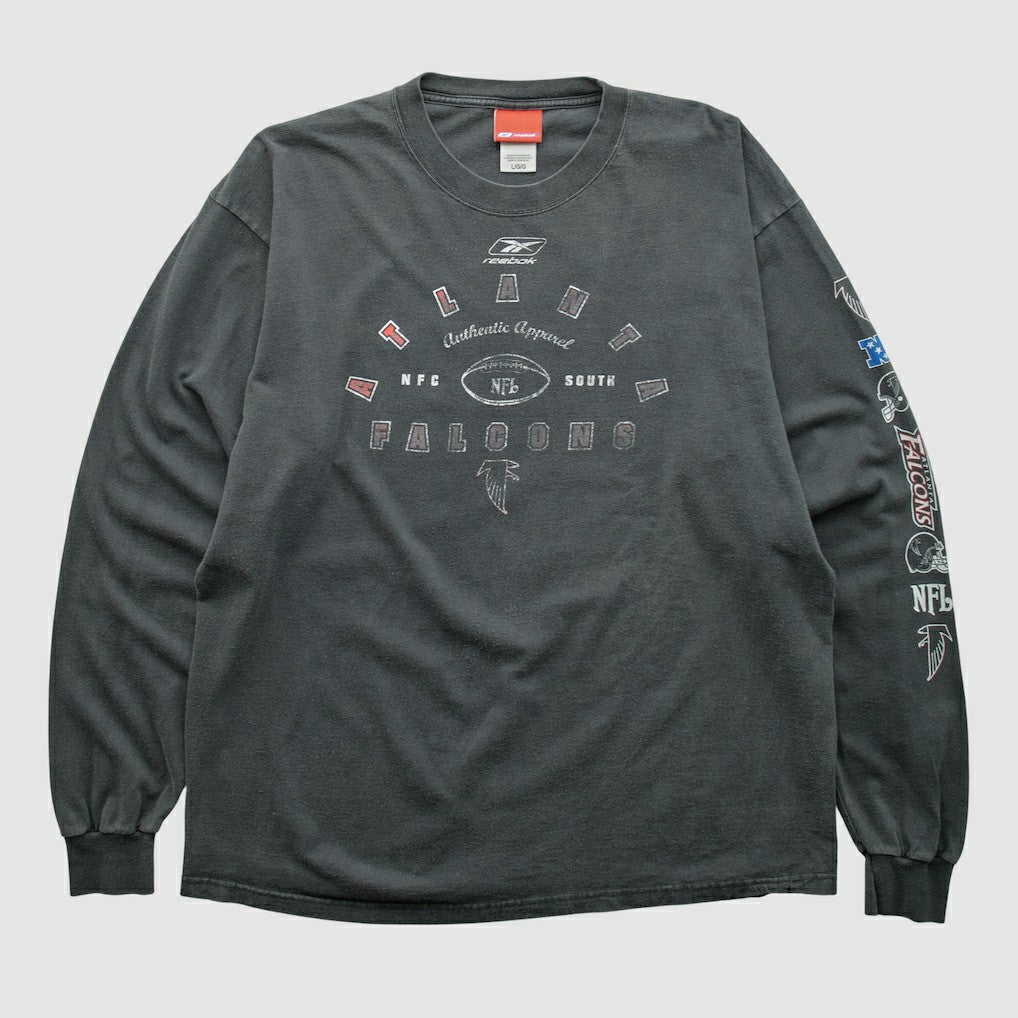 Atlanta Falcons Reebok 2000s Long Sleeve T-shirt Charcoal Vintage - Fanatics