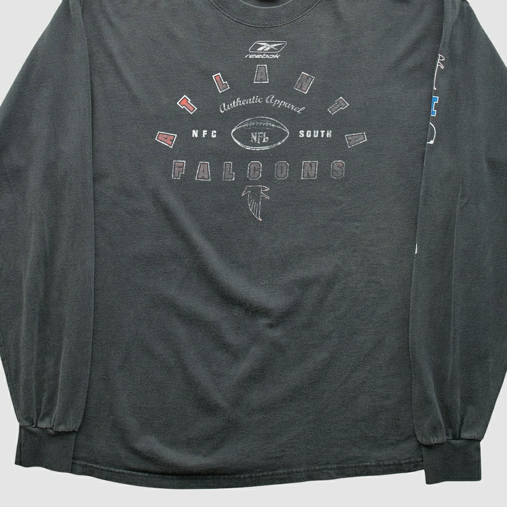Atlanta Falcons Reebok 2000s Long Sleeve T-shirt Charcoal Vintage - Fanatics