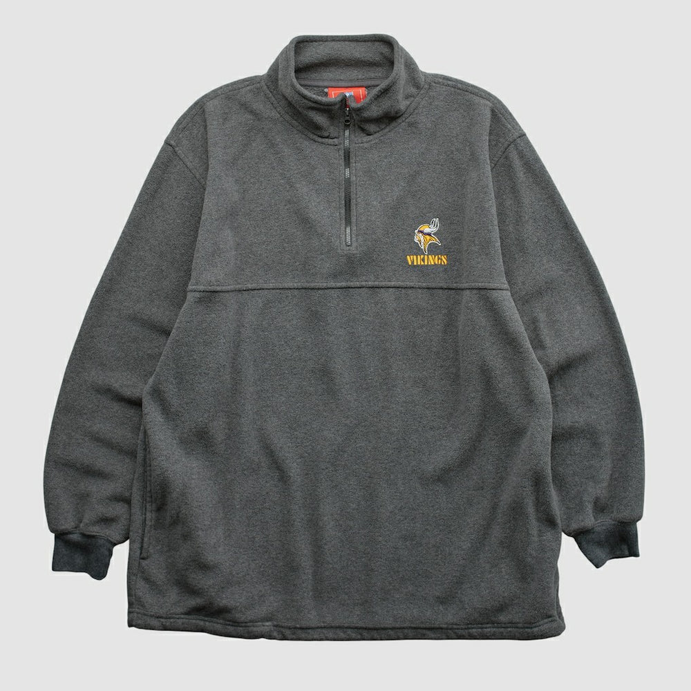 Minnesota Vikings NFL 2000s 1/4 Zip Sweatshirt Dark Heather Gray Vintage - Fanatics