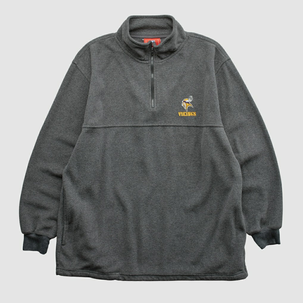 Minnesota Vikings NFL 2000s 1/4 Zip Sweatshirt Dark Heather Gray Vintage - Fanatics