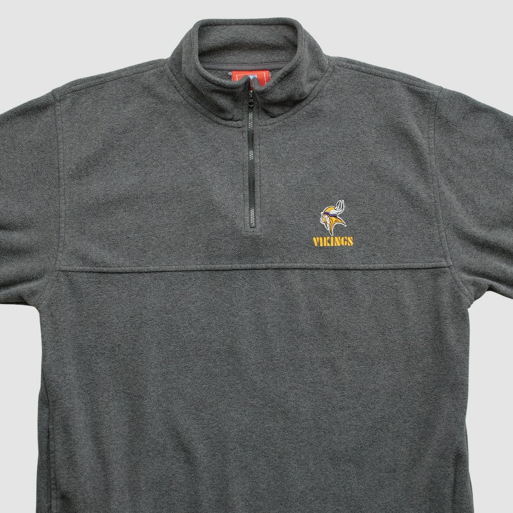 Minnesota Vikings NFL 2000s 1/4 Zip Sweatshirt Dark Heather Gray Vintage - Fanatics