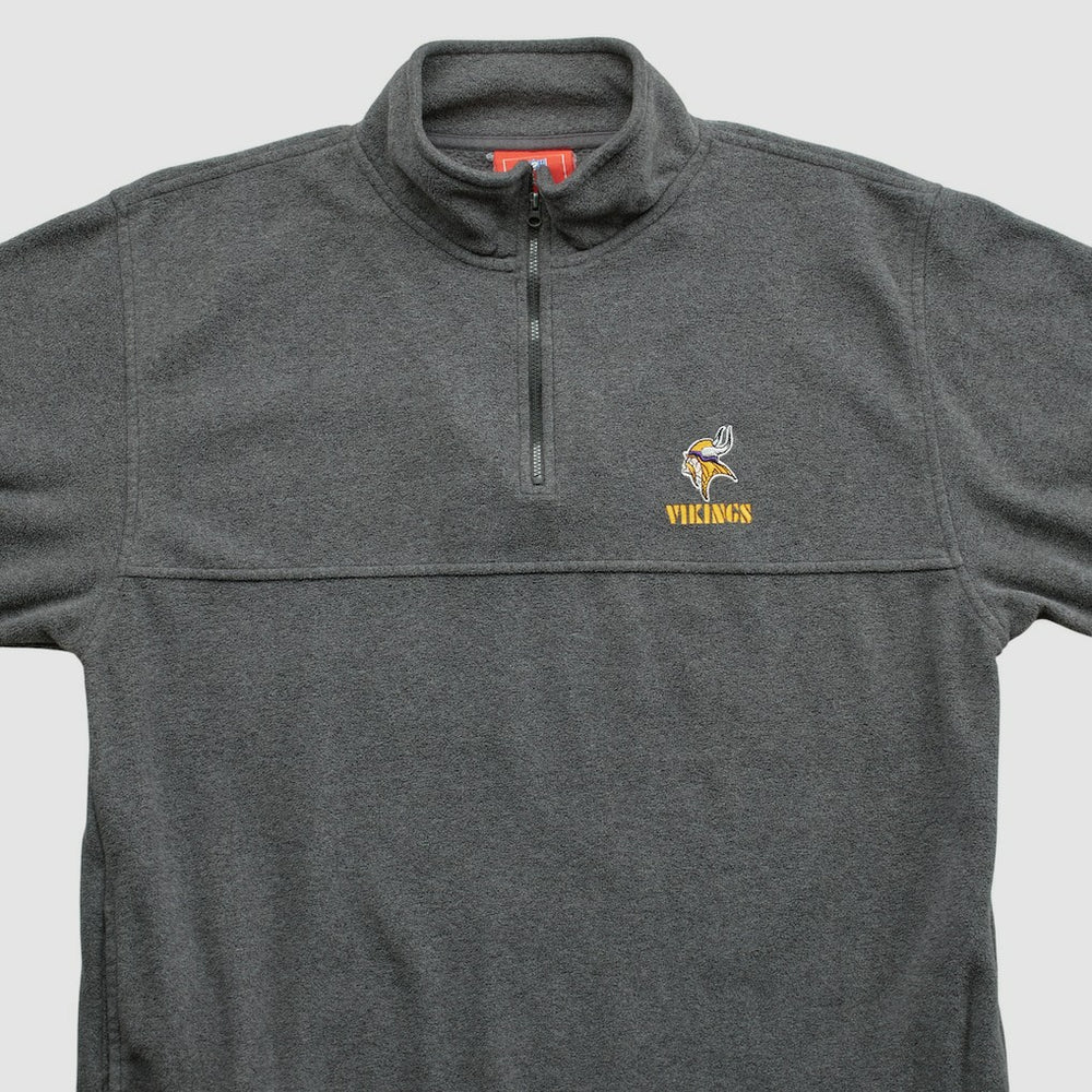 Minnesota Vikings NFL 2000s 1/4 Zip Sweatshirt Dark Heather Gray Vintage - Fanatics