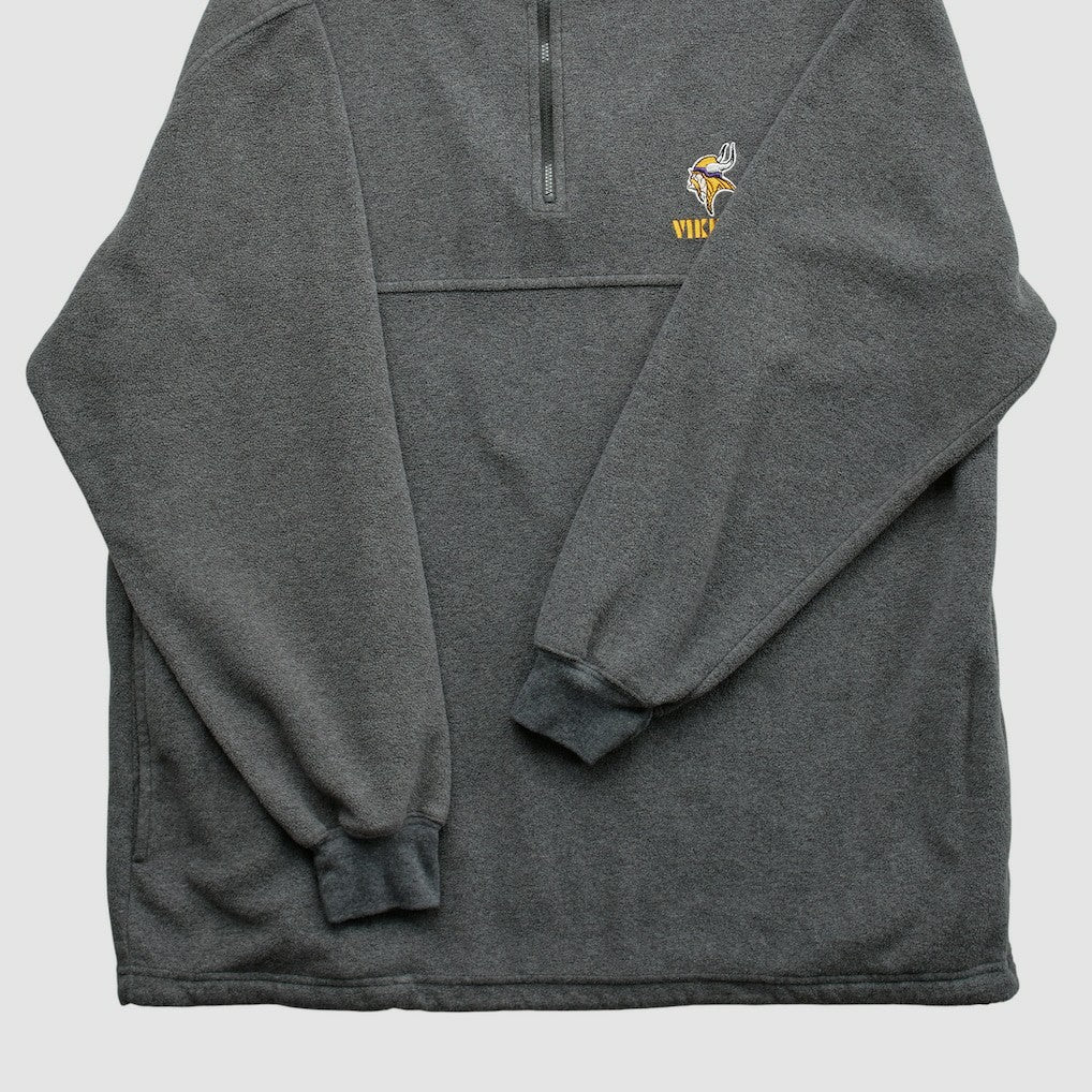 Minnesota Vikings NFL 2000s 1/4 Zip Sweatshirt Dark Heather Gray Vintage - Fanatics