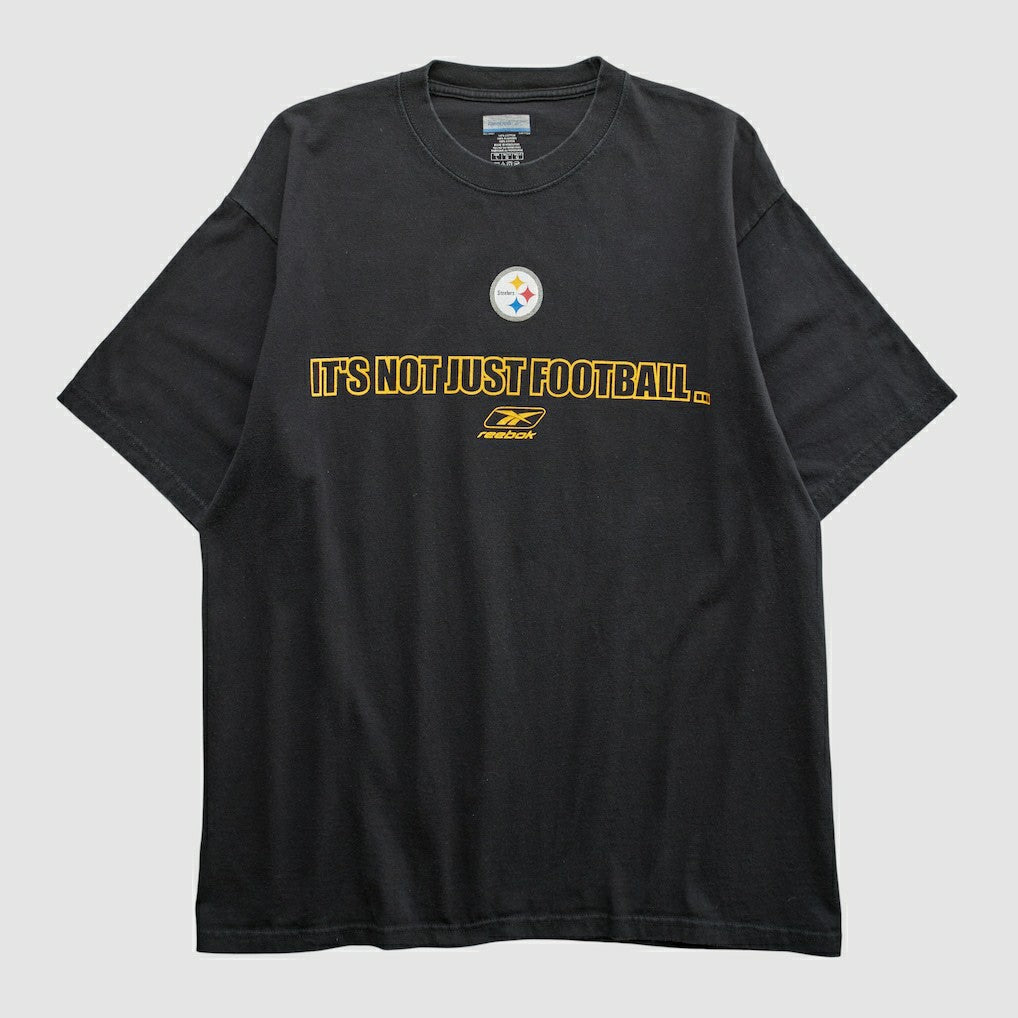Pittsburgh Steelers Reebok 2000s T-shirt Black Vintage - Fanatics