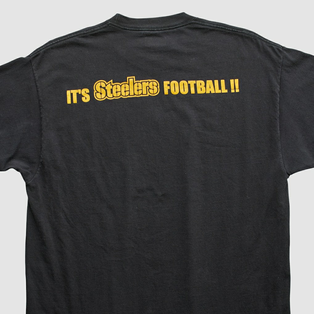 Pittsburgh Steelers Reebok 2000s T-shirt Black Vintage - Fanatics