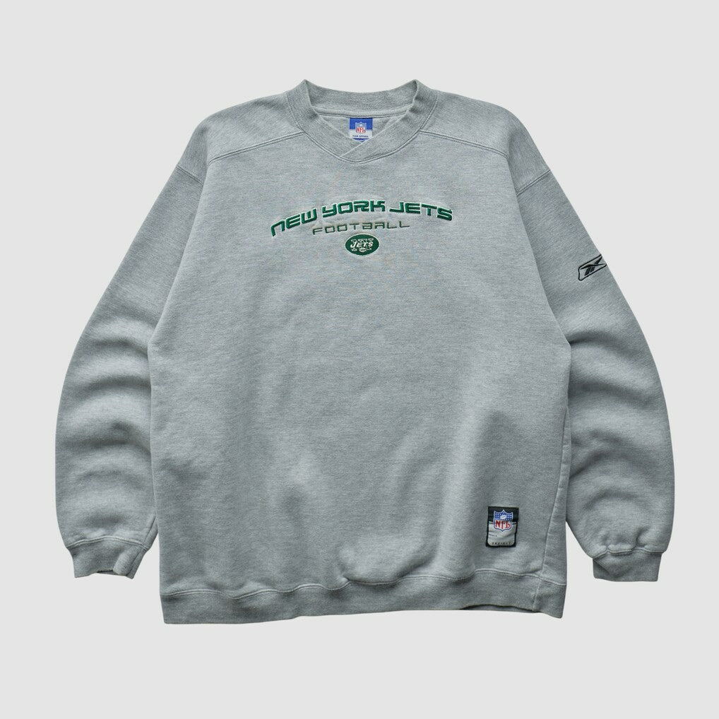 New York Jets Reebok 2000s Pullover Sweatshirt Heather Gray Vintage - Fanatics