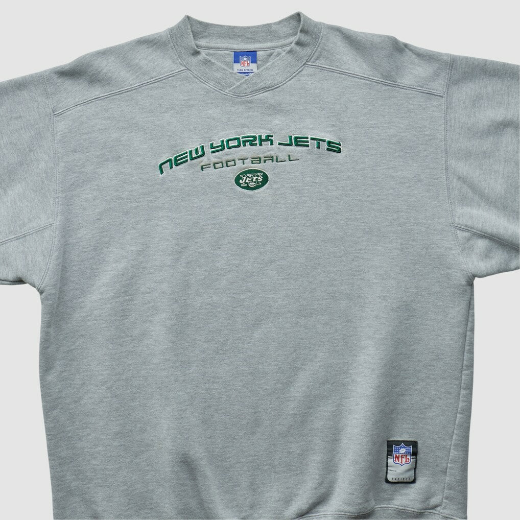 New York Jets Reebok 2000s Pullover Sweatshirt Heather Gray Vintage - Fanatics