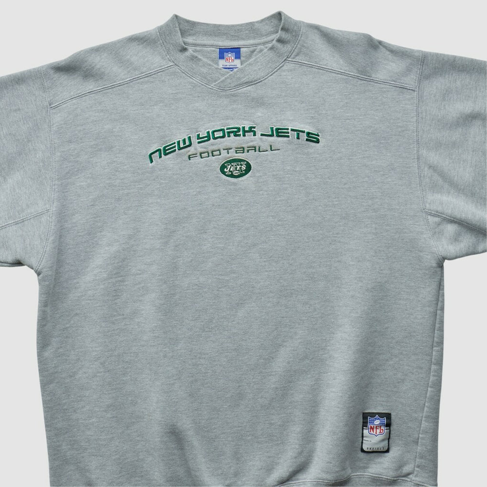 New York Jets Reebok 2000s Pullover Sweatshirt Heather Gray Vintage - Fanatics