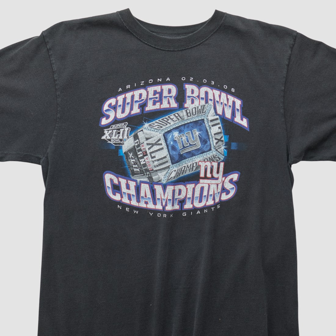 New York Giants Reebok 2008 T-shirt Black Vintage - Fanatics