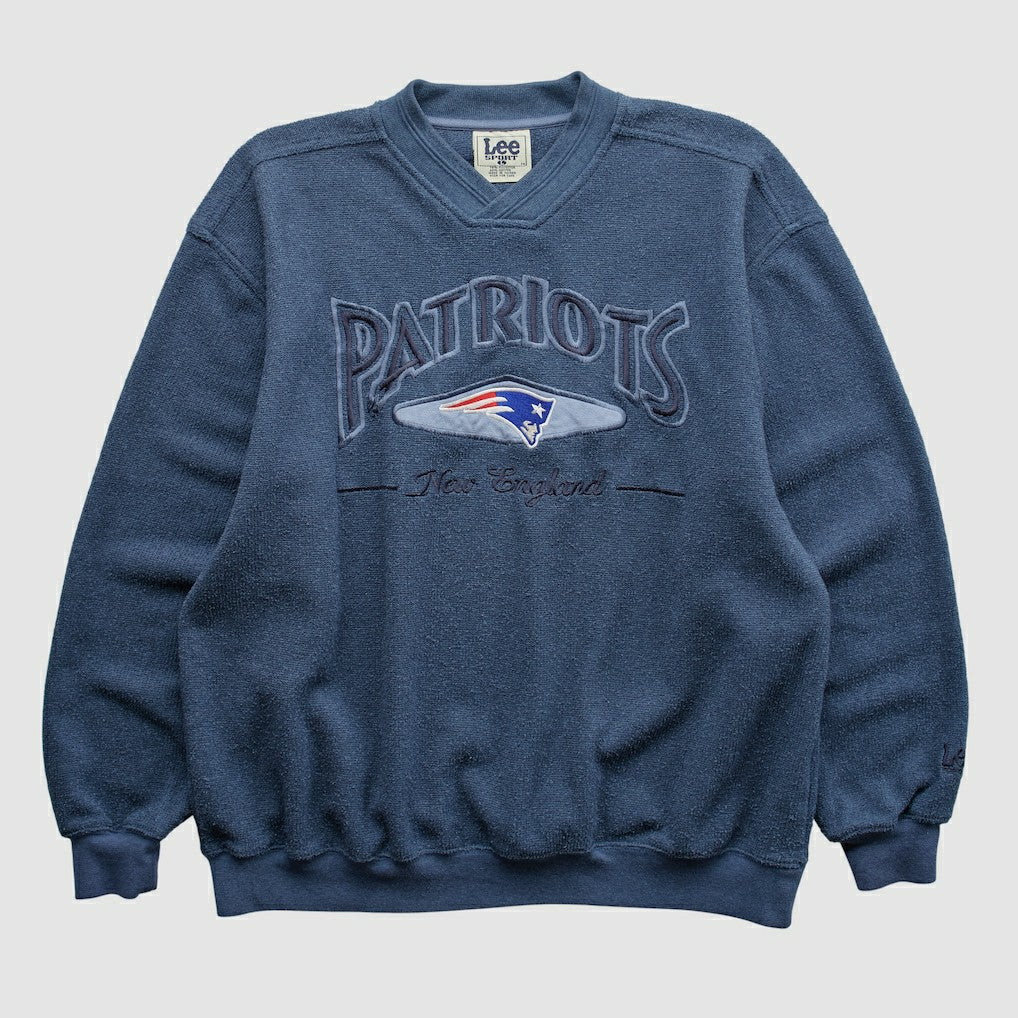 New England Patriots Lee Apparel 90s Pullover Sweatshirt Navy Vintage - Fanatics