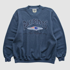 New England Patriots Lee Apparel 90s Pullover Sweatshirt Navy Vintage - Fanatics