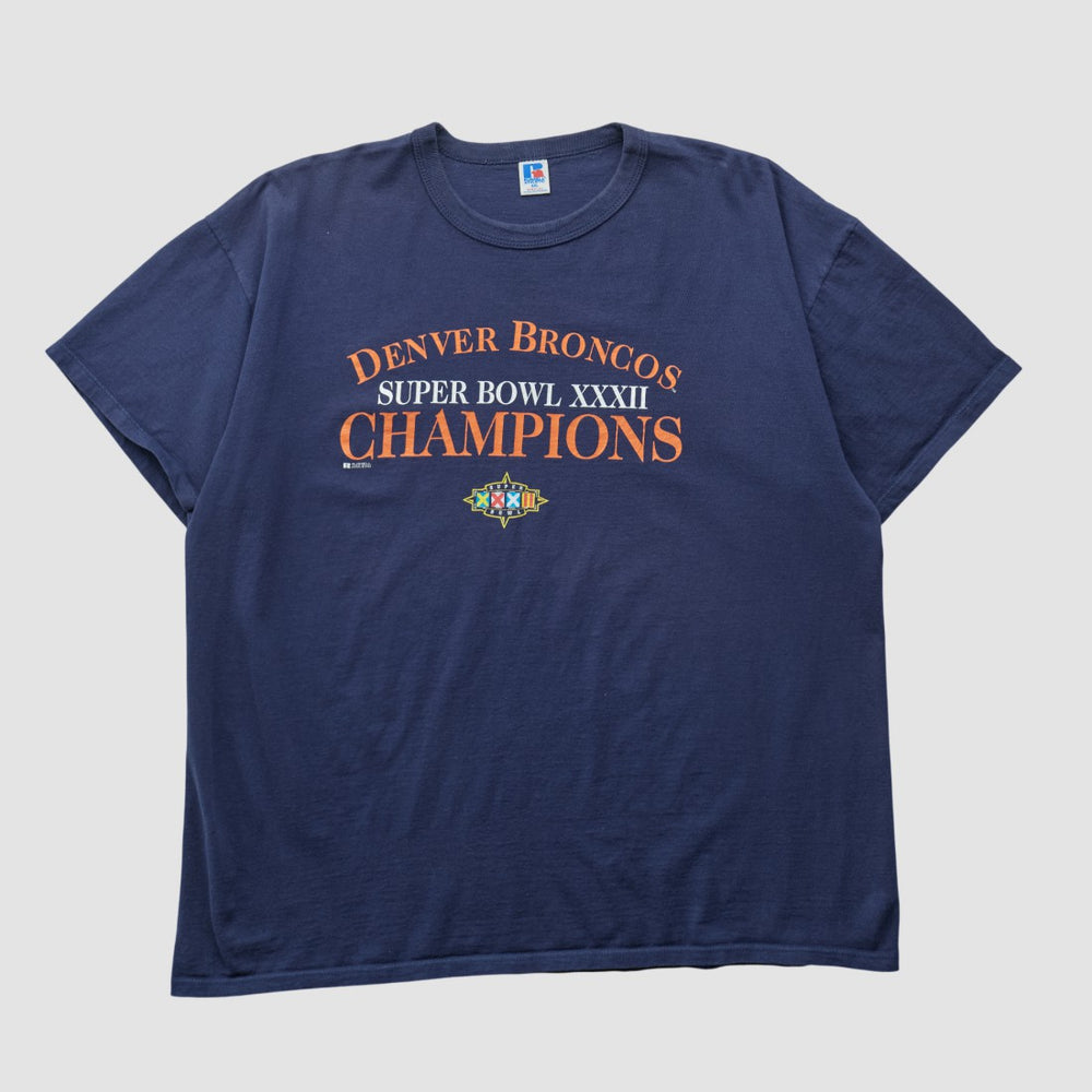 Denver Broncos Russell 1998 T-shirt Navy Vintage - Fanatics