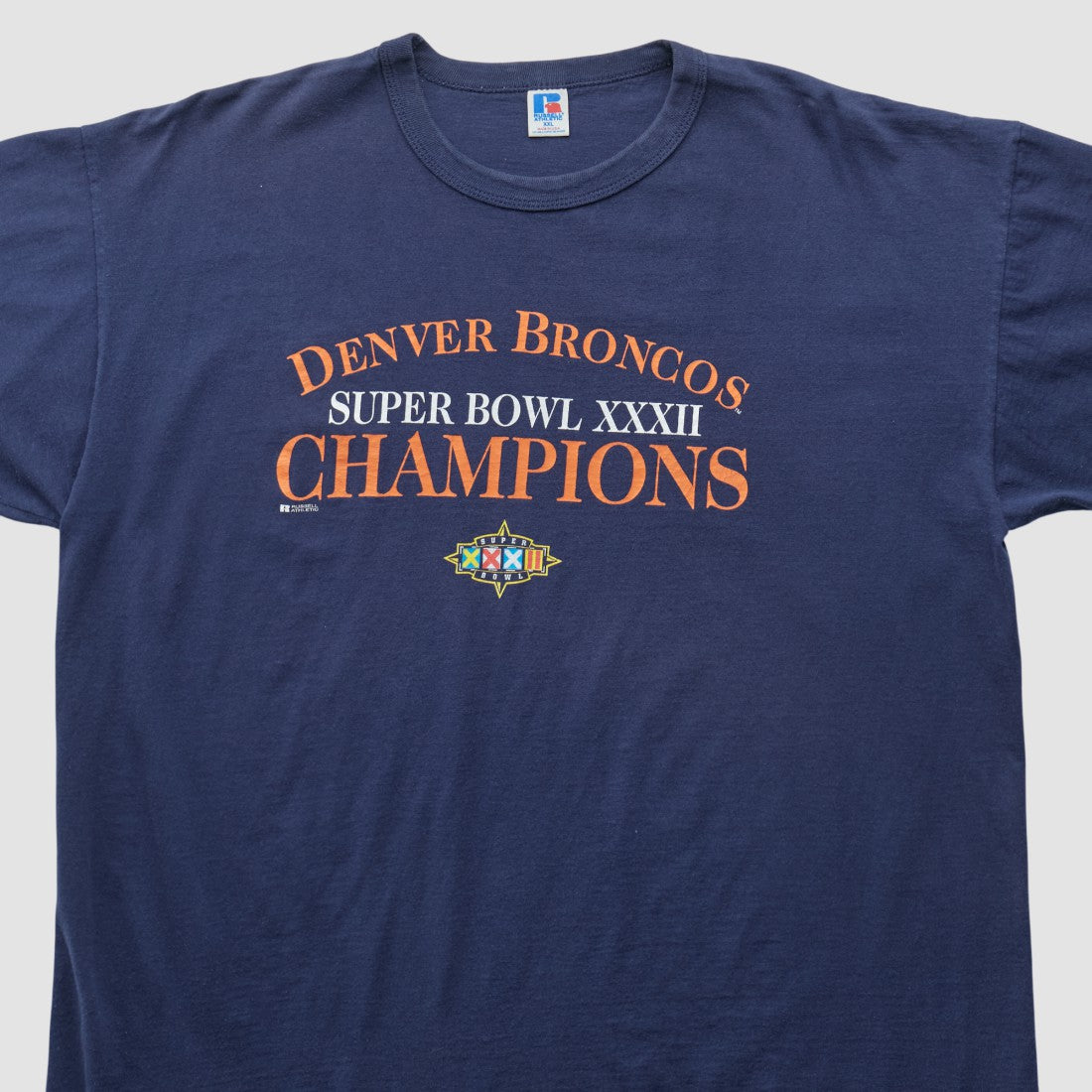 Denver Broncos Russell 1998 T-shirt Navy Vintage - Fanatics