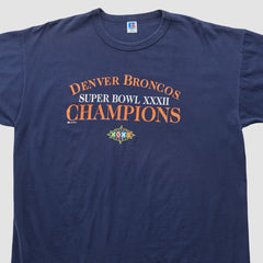 Denver Broncos Russell 1998 T-shirt Navy Vintage - Fanatics