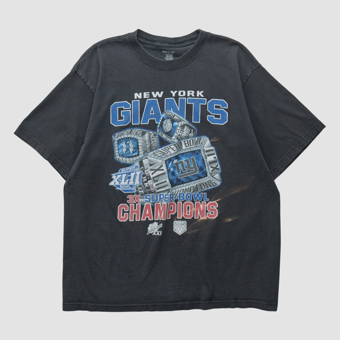 New York Giants Reebok 2008 T-shirt Black Vintage - Fanatics