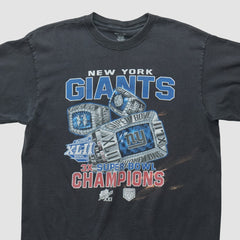 New York Giants Reebok 2008 T-shirt Black Vintage - Fanatics
