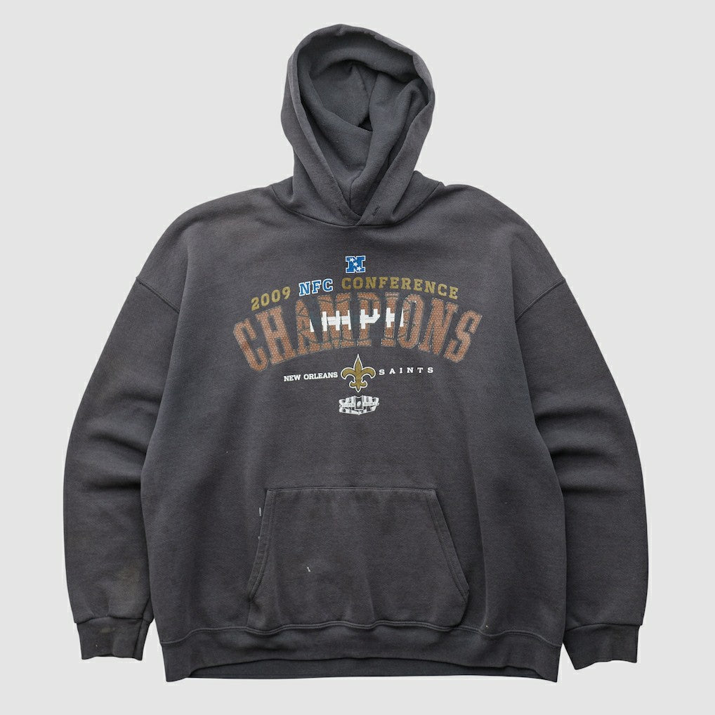 New Orleans Saints NFL 2009 Hooded Pullover Sweatshirt Charcoal Vintage - Fanatics