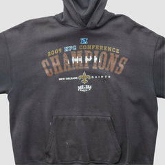 New Orleans Saints NFL 2009 Hooded Pullover Sweatshirt Charcoal Vintage - Fanatics