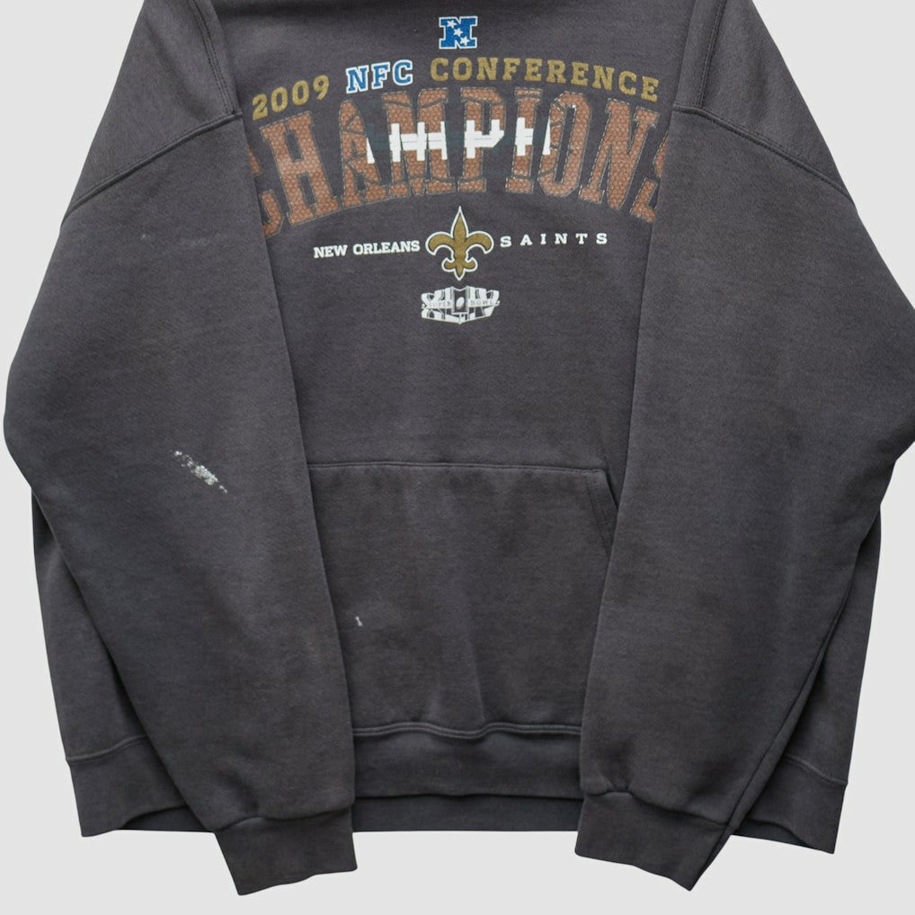 New Orleans Saints NFL 2009 Hooded Pullover Sweatshirt Charcoal Vintage - Fanatics