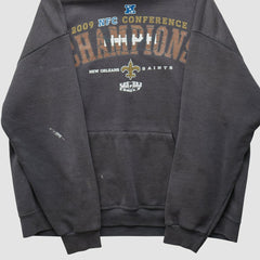 New Orleans Saints NFL 2009 Hooded Pullover Sweatshirt Charcoal Vintage - Fanatics