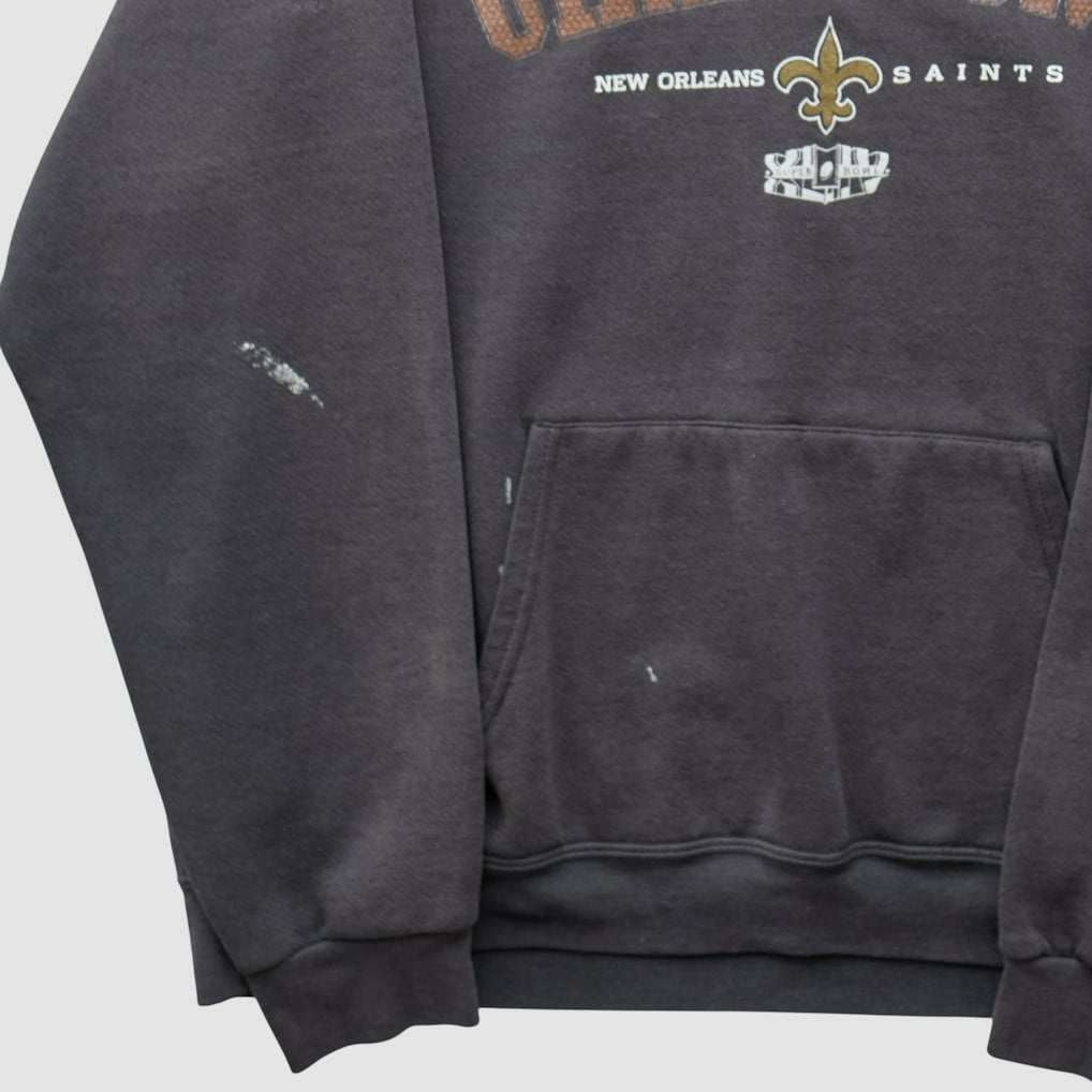 New Orleans Saints NFL 2009 Hooded Pullover Sweatshirt Charcoal Vintage - Fanatics