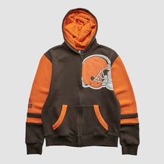 Cleveland Browns NFL 2010s Hooded Full Zip Sweatshirt Brown Yth XL Real Vintage - Fanatics