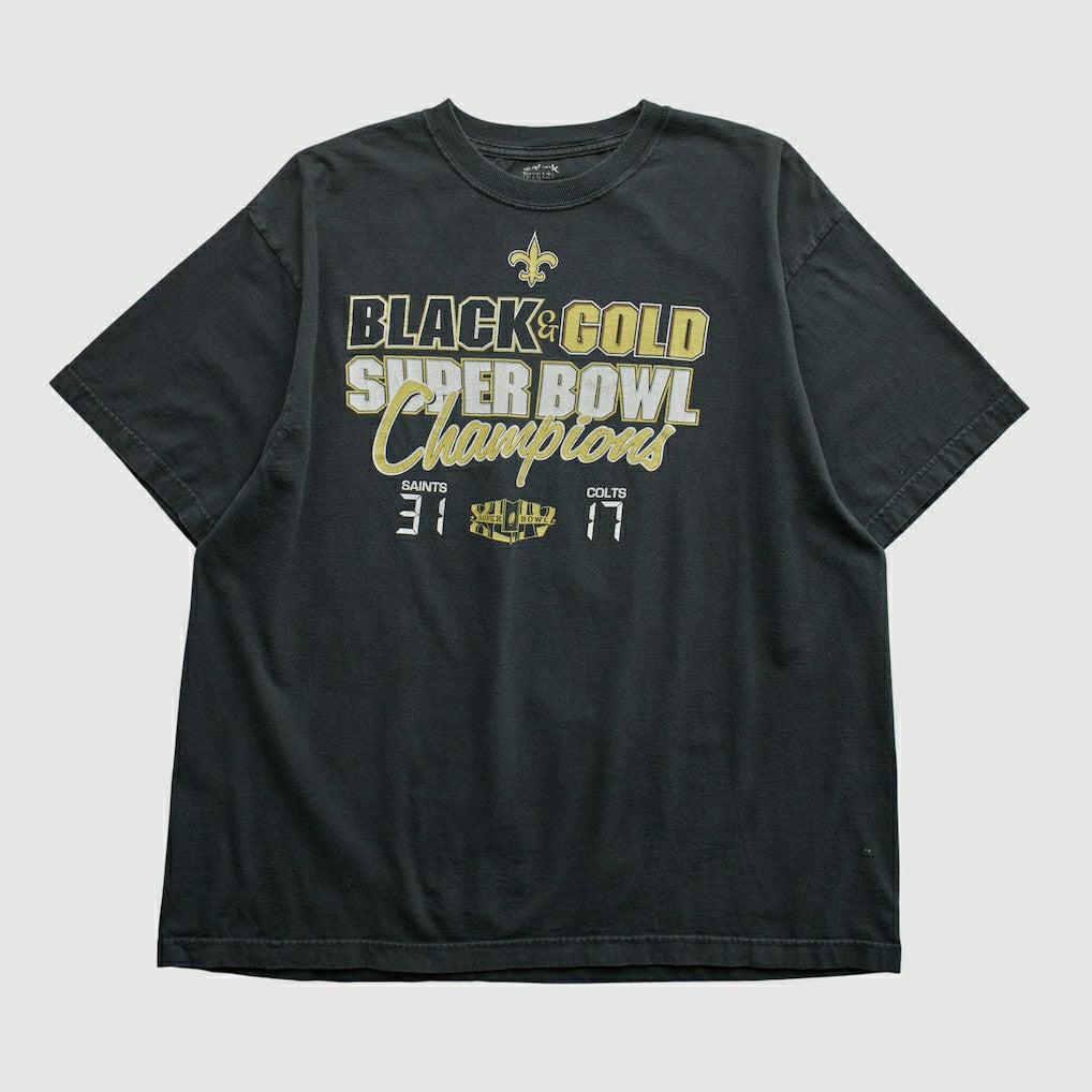 New Orleans Saints Reebok 2010 T-shirt Black Vintage - Fanatics
