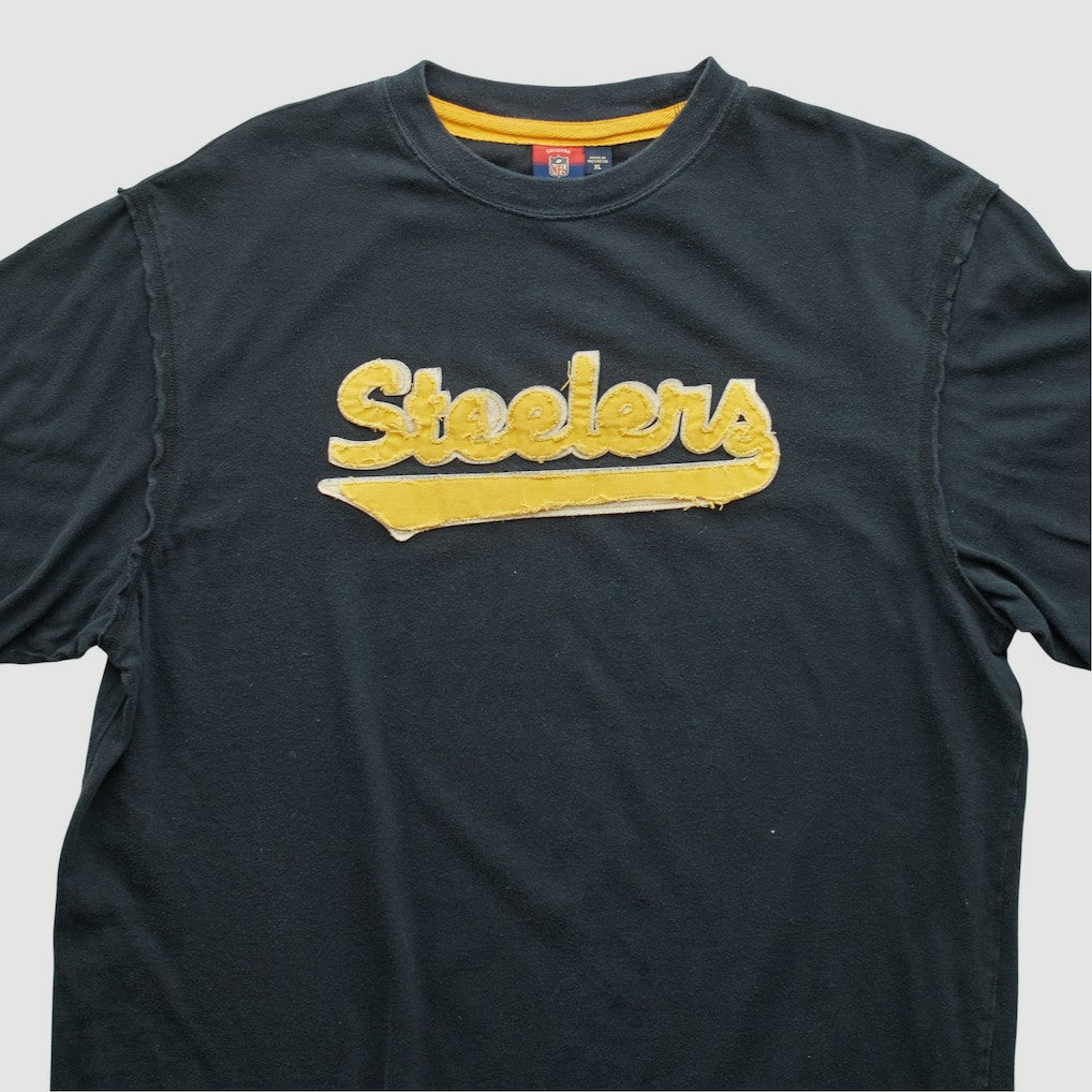 Pittsburgh Steelers Reebok 2000s T-shirt Black Vintage - Fanatics