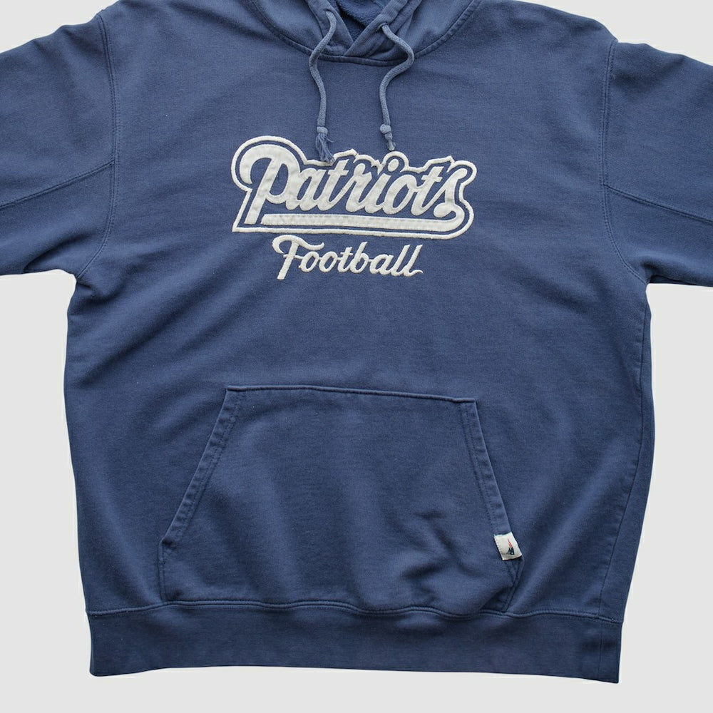 New England Patriots NFL 2000s Hooded Pullover Sweatshirt Navy Vintage - Fanatics
