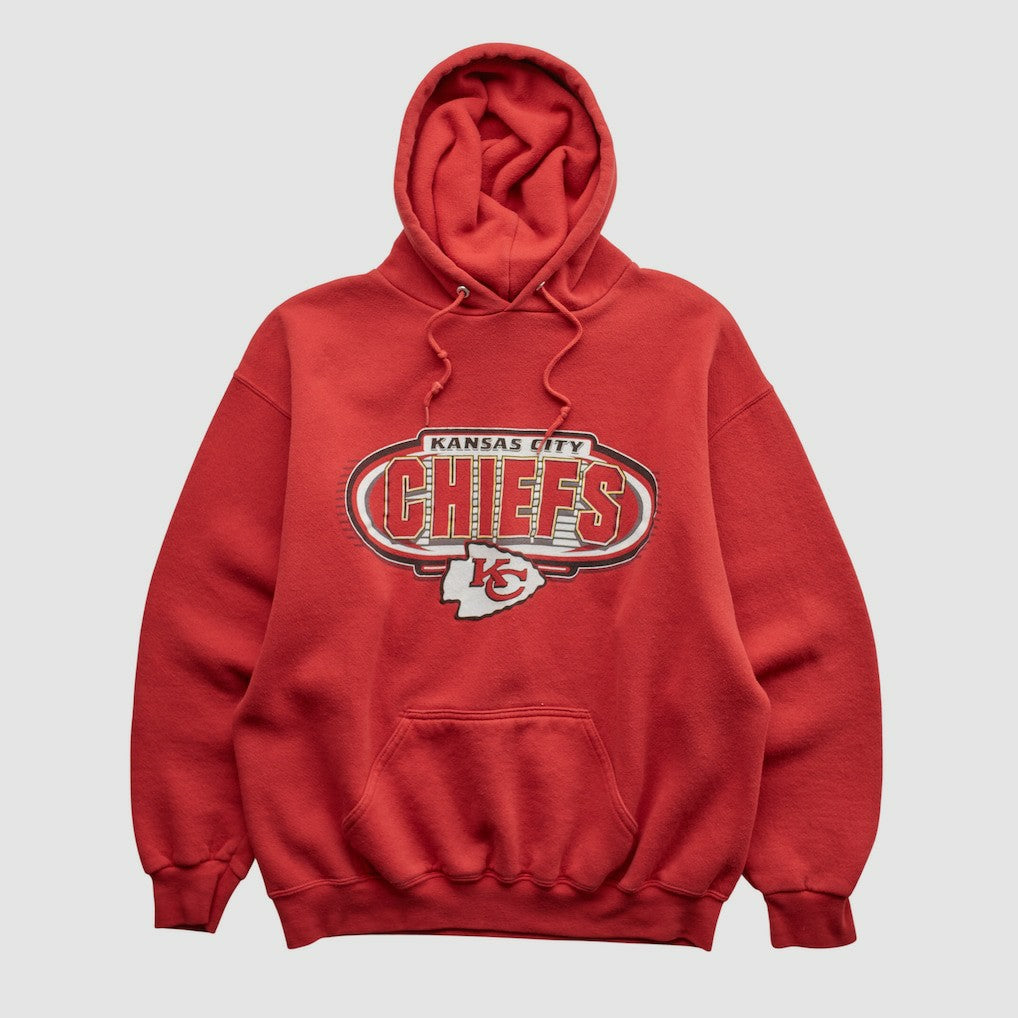 Kansas City Chiefs Logo Athletic 90s Hooded Pullover Sweatshirt Red Vintage - Fanatics
