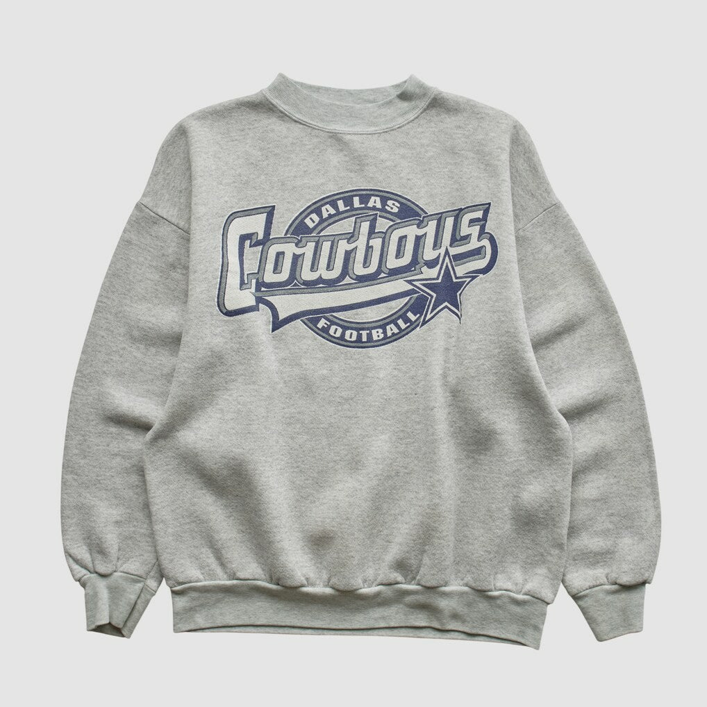 Dallas Cowboys Logo 7 90s Pullover Sweatshirt Heather Gray Vintage - Fanatics
