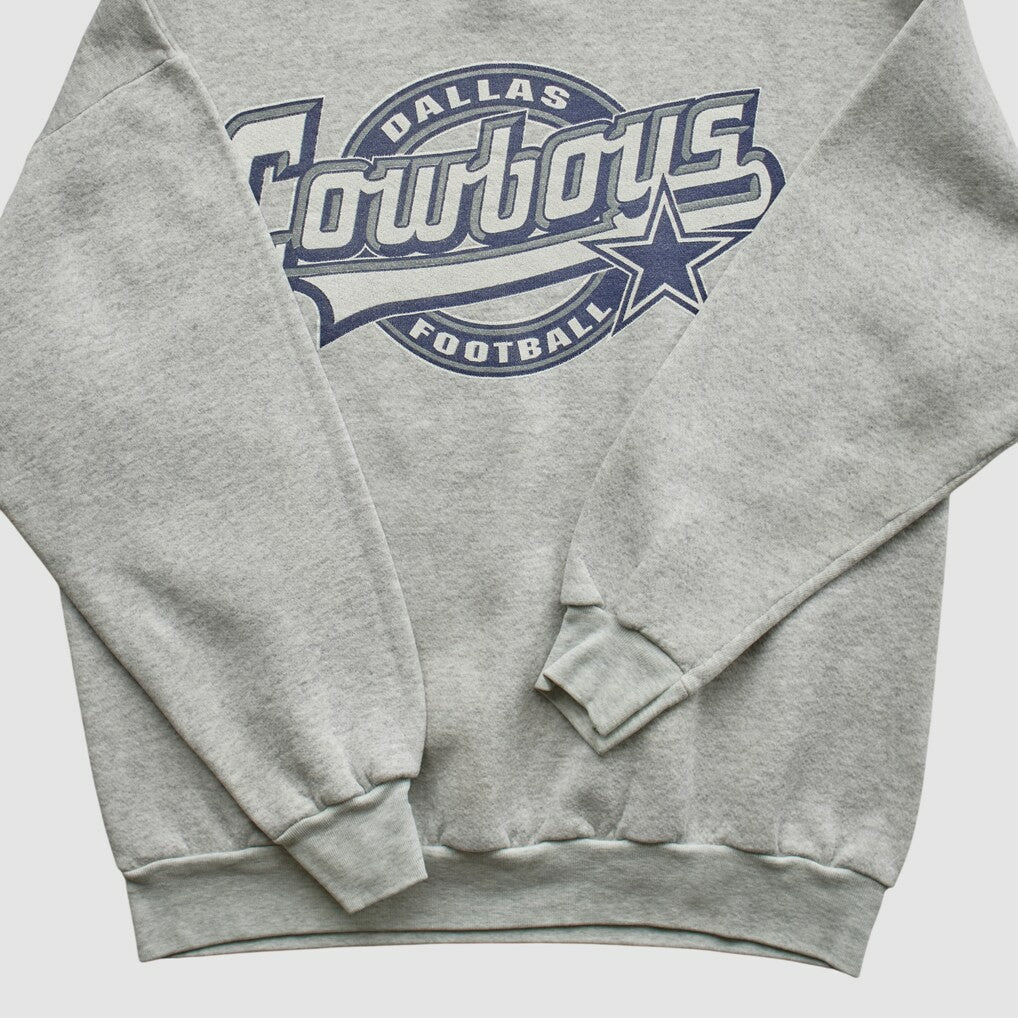 Dallas Cowboys Logo 7 90s Pullover Sweatshirt Heather Gray Vintage - Fanatics