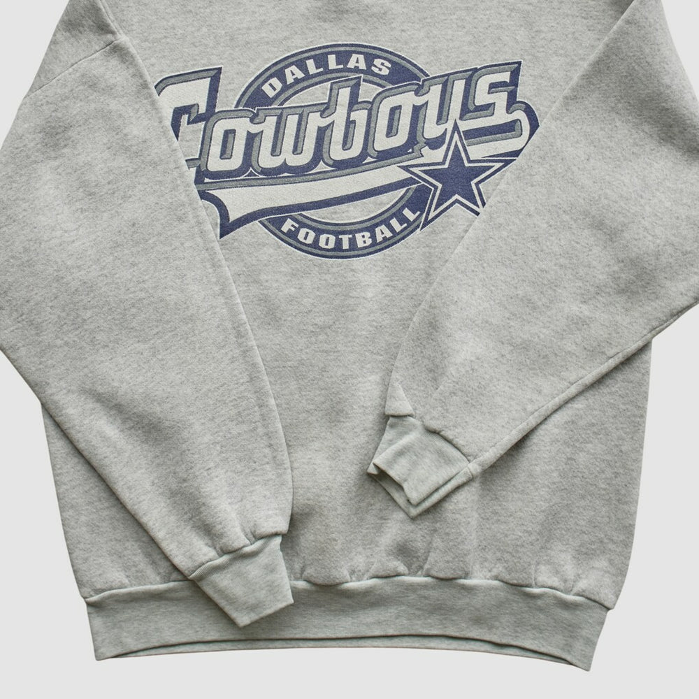 Dallas Cowboys Logo 7 90s Pullover Sweatshirt Heather Gray Vintage - Fanatics