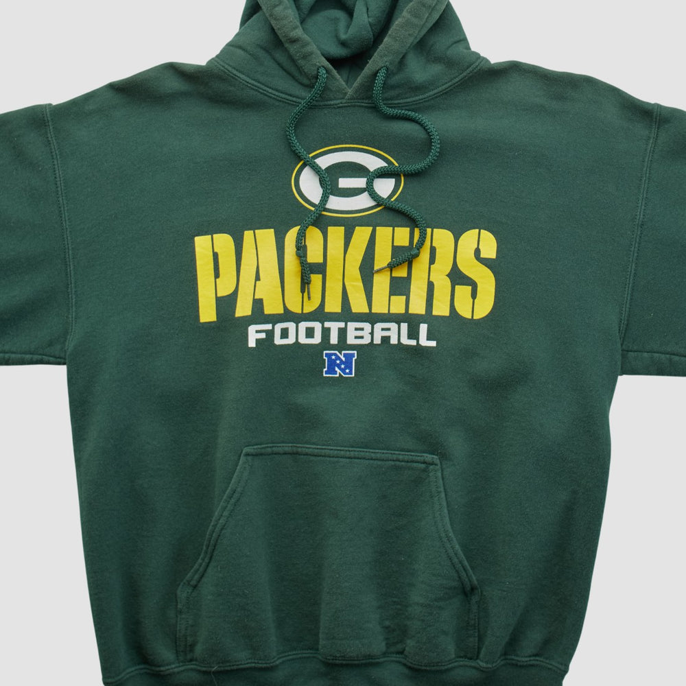 Green Bay Packers NFL 2000s Hooded Pullover Sweatshirt Green Vintage - Fanatics