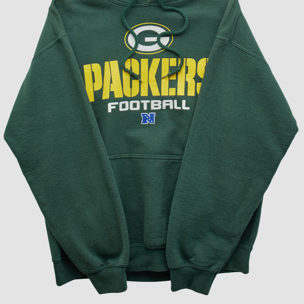 Green Bay Packers NFL 2000s Hooded Pullover Sweatshirt Green Vintage - Fanatics