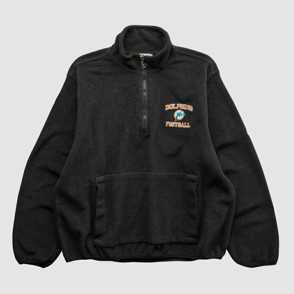 Miami Dolphins Champion 2000s 1/4 Zip Sweatshirt Black Vintage - Fanatics