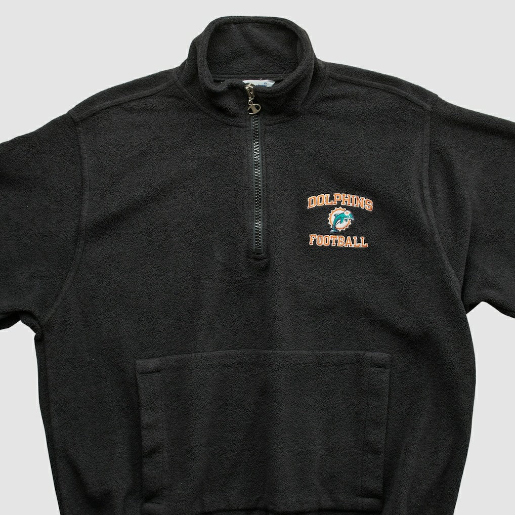 Miami Dolphins Champion 2000s 1/4 Zip Sweatshirt Black Vintage - Fanatics