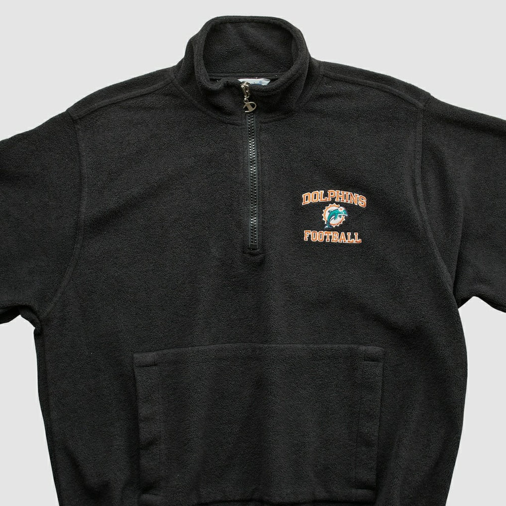 Miami Dolphins Champion 2000s 1/4 Zip Sweatshirt Black Vintage - Fanatics