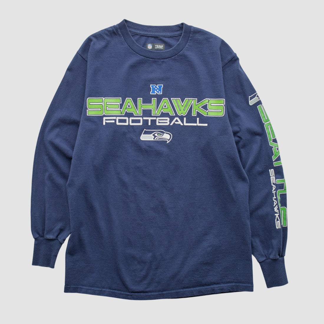 Seattle Seahawks NFL 2010s Long Sleeve T-shirt Navy Vintage - Fanatics