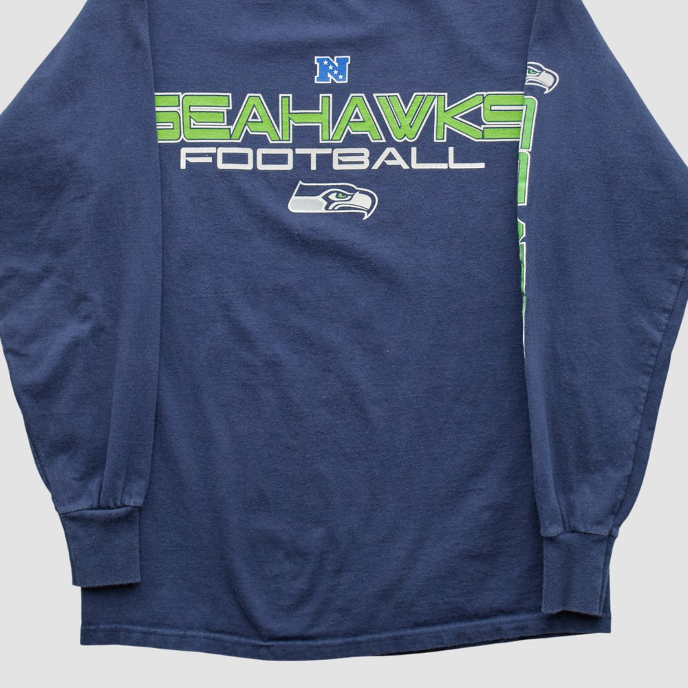 Seattle Seahawks NFL 2010s Long Sleeve T-shirt Navy Vintage - Fanatics