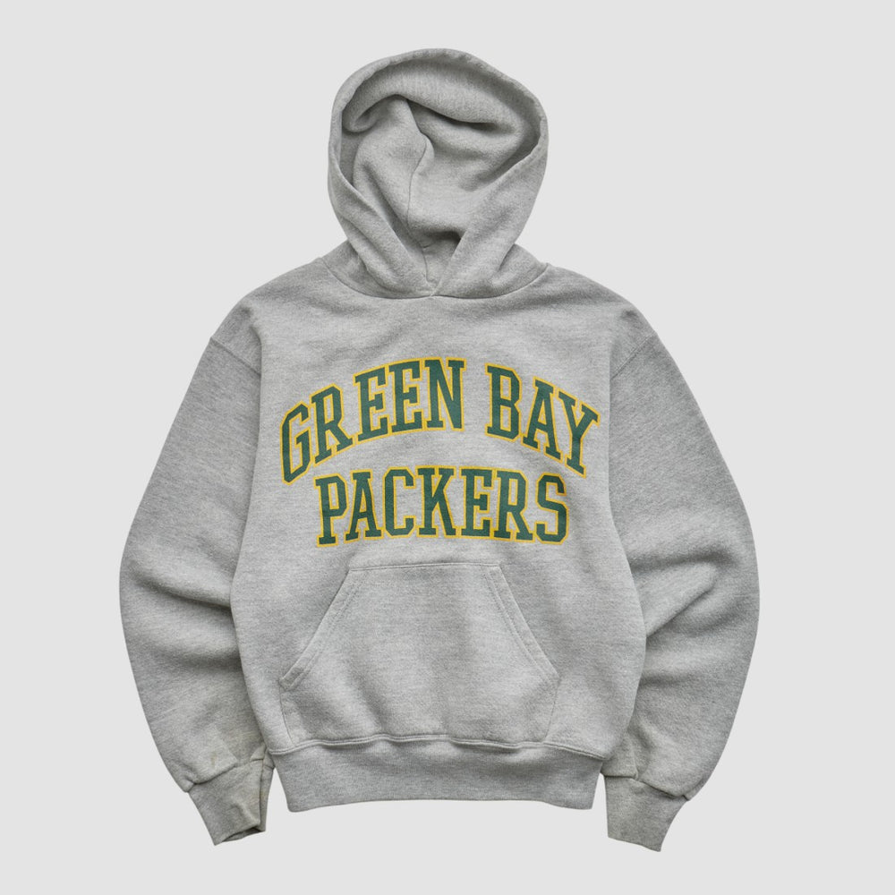 Green Bay Packers NFL 2000s Hooded Pullover Sweatshirt Heather Gray Yth M Real Vintage - Fanatics