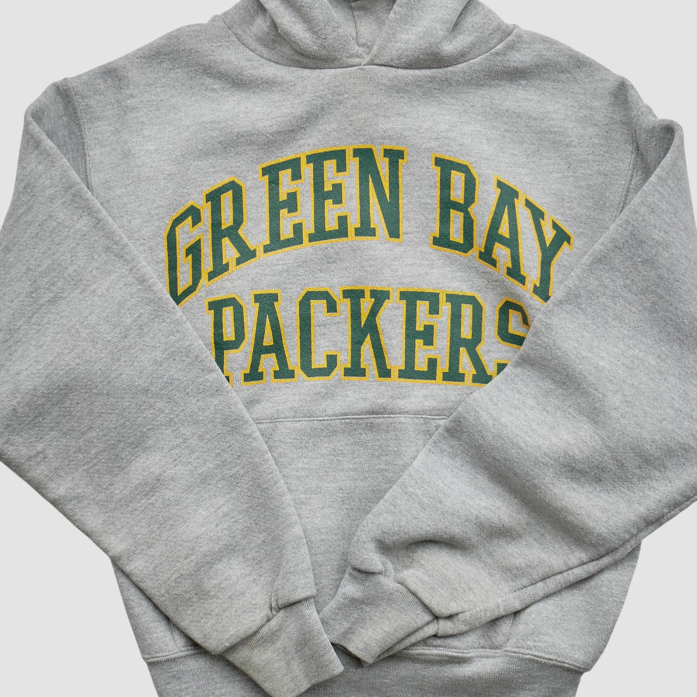 Green Bay Packers NFL 2000s Hooded Pullover Sweatshirt Heather Gray Yth M Real Vintage - Fanatics