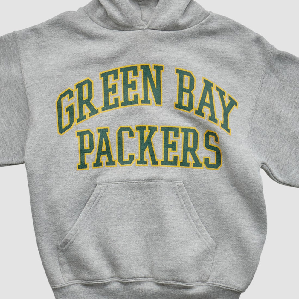 Green Bay Packers NFL 2000s Hooded Pullover Sweatshirt Heather Gray Yth M Real Vintage - Fanatics
