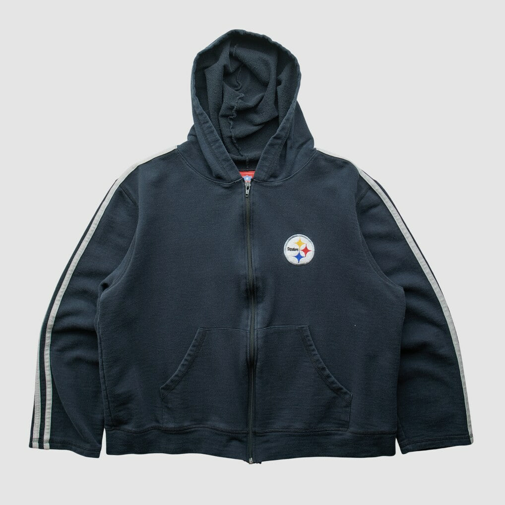 Pittsburgh Steelers NFL 2000s Hooded Full Zip Sweatshirt Black Vintage - Fanatics