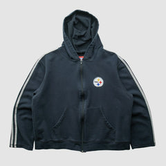 Pittsburgh Steelers NFL 2000s Hooded Full Zip Sweatshirt Black Vintage - Fanatics