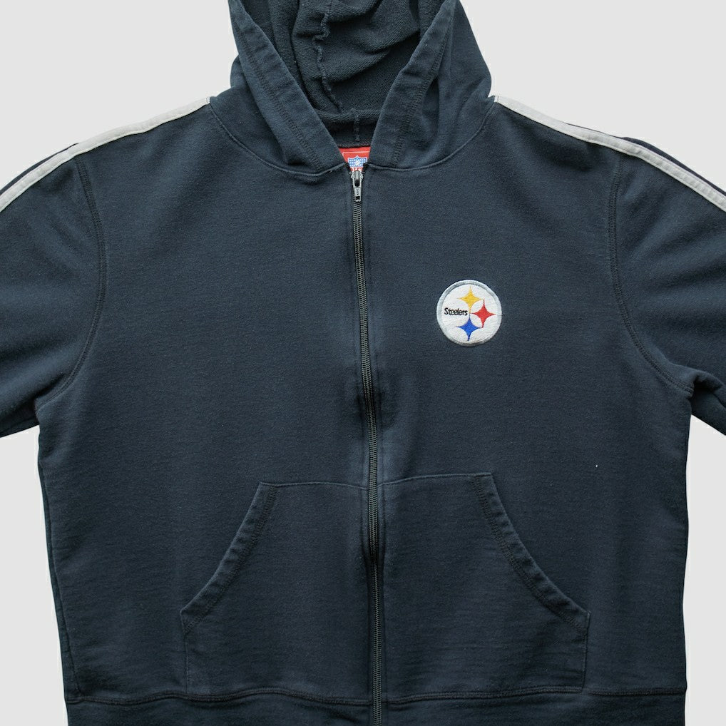 Pittsburgh Steelers NFL 2000s Hooded Full Zip Sweatshirt Black Vintage - Fanatics